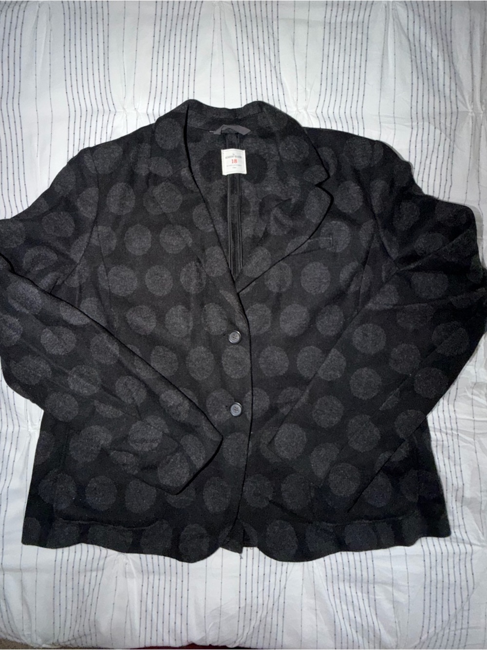 GAP Black Polka Dot Wool Single-Breasted Blazer